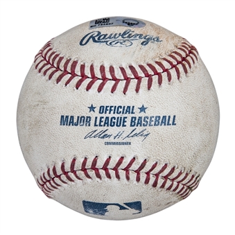 2013 Miguel Cabrera Game Used OML Selig Baseball Used on 8/17/13 for an RBI Double (MLB Authenticated)